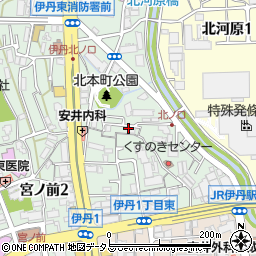 兵庫県伊丹市北本町1丁目238周辺の地図