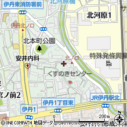 兵庫県伊丹市北本町1丁目252周辺の地図