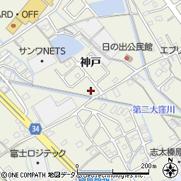 静岡県榛原郡吉田町神戸454-1周辺の地図