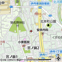 兵庫県伊丹市北本町2丁目68周辺の地図