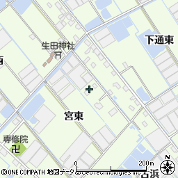 愛知県西尾市一色町生田宮東20周辺の地図