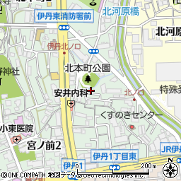 兵庫県伊丹市北本町1丁目220周辺の地図