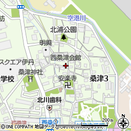 西桑津会館周辺の地図