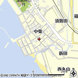 愛知県西尾市東幡豆町中柴周辺の地図