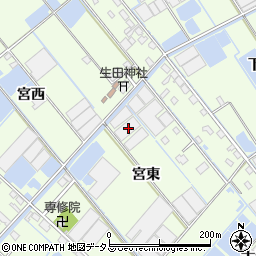 愛知県西尾市一色町生田宮東23周辺の地図
