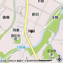 愛知県豊橋市牛川町川田周辺の地図
