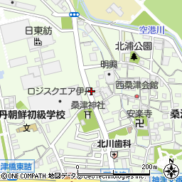 兵庫県伊丹市桑津周辺の地図