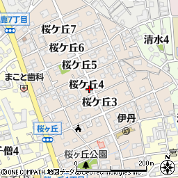 兵庫県伊丹市桜ケ丘周辺の地図