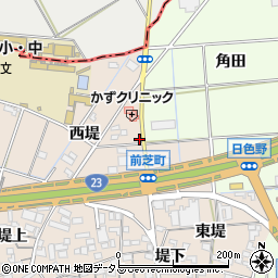 愛知県豊橋市前芝町西堤3-2周辺の地図