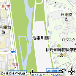 兵庫県伊丹市東桑津（池田川筋）周辺の地図