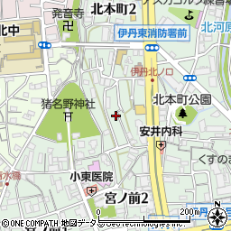 兵庫県伊丹市北本町2丁目60周辺の地図