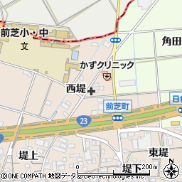 愛知県豊橋市前芝町西堤7周辺の地図
