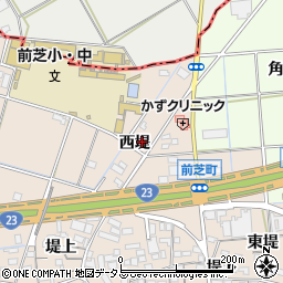 愛知県豊橋市前芝町西堤8周辺の地図