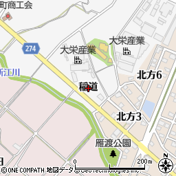 愛知県美浜町（知多郡）北方（稲道）周辺の地図