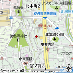 兵庫県伊丹市北本町2丁目44周辺の地図