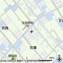 愛知県西尾市一色町生田宮東22周辺の地図