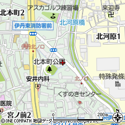 兵庫県伊丹市北本町1丁目204周辺の地図