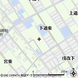 愛知県西尾市一色町千間（下通東）周辺の地図