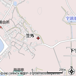 愛知県西尾市寺部町（笠外）周辺の地図