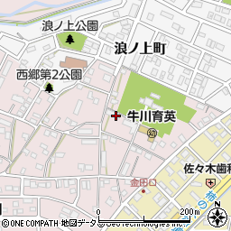 愛知県豊橋市牛川町浪ノ上周辺の地図