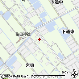 愛知県西尾市一色町生田宮東6周辺の地図