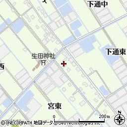 愛知県西尾市一色町生田宮東3周辺の地図