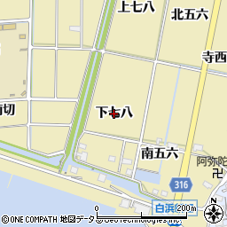 愛知県西尾市吉良町白浜新田（下七八）周辺の地図
