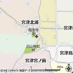 京都府京田辺市宮津白山周辺の地図