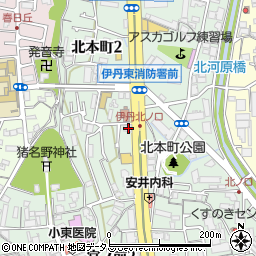 兵庫県伊丹市北本町2丁目27周辺の地図