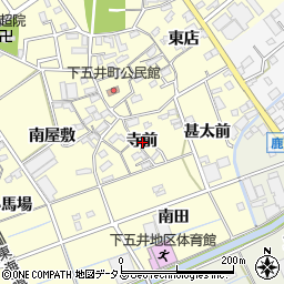 愛知県豊橋市下五井町寺前周辺の地図