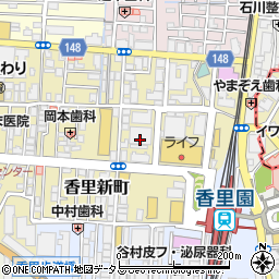 大阪府寝屋川市香里新町周辺の地図