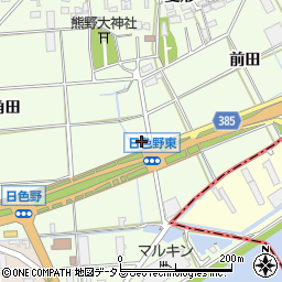 愛知県豊橋市日色野町八王子周辺の地図