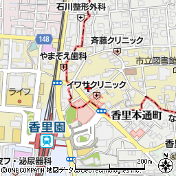 読売センター　香里園駅前周辺の地図