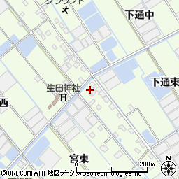 愛知県西尾市一色町生田宮東1周辺の地図