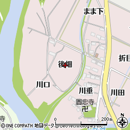 愛知県豊橋市牛川町後畑周辺の地図