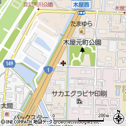 ローソン寝屋川太間東町店周辺の地図