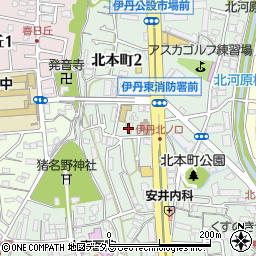 兵庫県伊丹市北本町2丁目周辺の地図