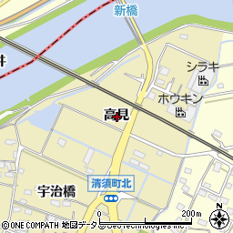 愛知県豊橋市清須町高見周辺の地図