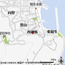 愛知県蒲郡市西浦町西蜊蛎周辺の地図