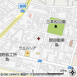 愛知県豊橋市東森岡周辺の地図