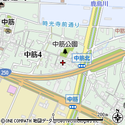 兵庫県高砂市中筋周辺の地図