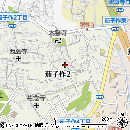 大阪府枚方市茄子作2丁目8周辺の地図