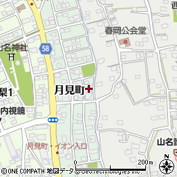 静岡県袋井市月見町6周辺の地図