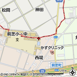 愛知県豊橋市前芝町西堤23-1周辺の地図