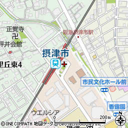 阪急摂津市駅周辺の地図