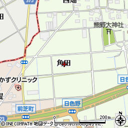 愛知県豊橋市日色野町角田周辺の地図