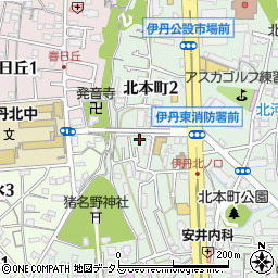 兵庫県伊丹市北本町2丁目117周辺の地図
