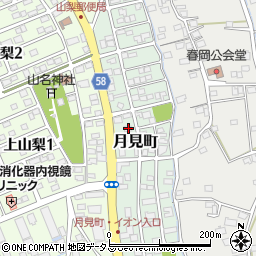 静岡県袋井市月見町9-8周辺の地図