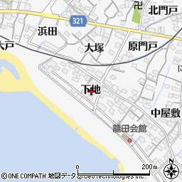 愛知県蒲郡市西浦町下地周辺の地図