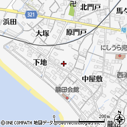 愛知県蒲郡市西浦町下地13-4周辺の地図
